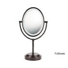 Oiled Conair Magnifying Oval Bronze Double Mirror Finish Lighted Sided Rotating