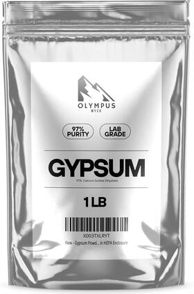 Olympus Myco 744110915365 97% Pure Gypsum Powder 1 Lb High Solubility Calcium Sulfate Dihydrate For