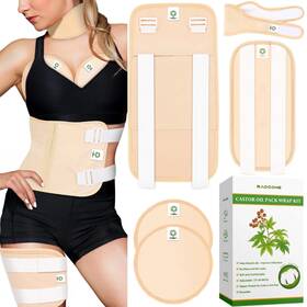 Onestop-stores 711181422702 Castor Oil Pack Wrap For Women 5pcs Real Organic Cotton Body Wraps