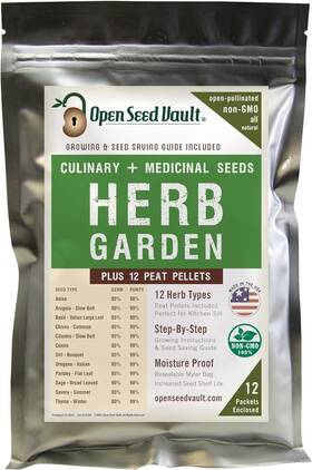 Herb12s12p Open Seed Vault 4 000 Non Gmo Heirloom Vegetable Seeds For Planting 12 Pack