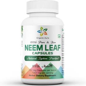 Organic Aura 726084794696 Neem Capsules. 100% Pure Fresh And Safe. Made With Single Origin