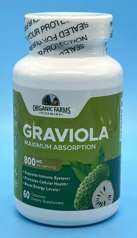Organic Farms Vitamins 669238015493 Graviola Maximum Absorption 100% Natural Dietary Supplement