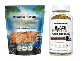 Organics Nature 313101623666 Dried Sea Moss And Black Seed Oil Raw Gluten-free Hair Skin Heart