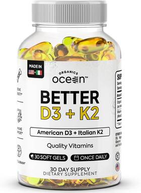 K2-100 Organics Ocean 199284476370 Better D3 K2-100% Organic Vit And K2 Supplements With Maximu