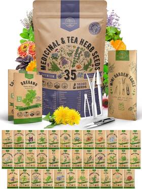 3d-e8ff-8dl6 Organo Republic 35 Medicinal And Tea Herb Seeds Variety Pack For Indoor Outdoors. 16 335