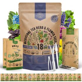 Organo Republic Orstf 21 10 Fba 18 Medicinal Tea Flower And Herb Seeds Green Pink Yellow