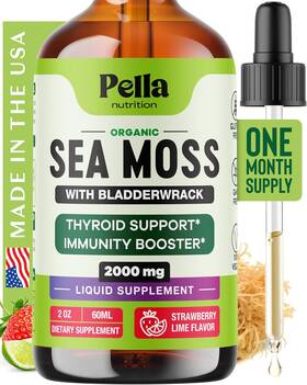 Pn6675 Pella Nutrition Organic Sea Moss Drops - 2000 Mg Irish 4x Stronger Than Gel