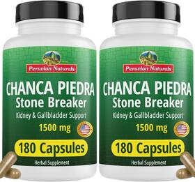 Peruvian Naturals 793578100059 Chanca Piedra Stone Breaker 360 Capsules Kidney Stones Dissolver Supplement Peru