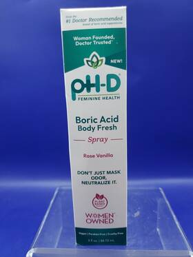 Phf00125 Ph-d Feminine Health Phd Boric Acid Body Fresh Spray Rose Vanilla 3 Fl Oz 88.72 Ml Exp 04/26
