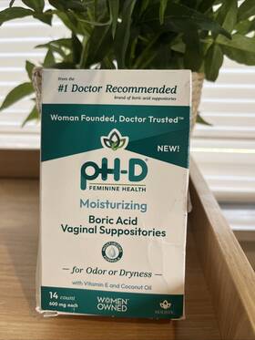 Phf00135 Ph-d Feminine Health Boric Acid Vaginal Suppositories 600 Mg 14 Count Exp 04/27