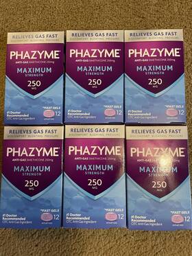 P25012 Phazyme Maximum Strength Gas And Bloating Relief Inch Lot Of 6