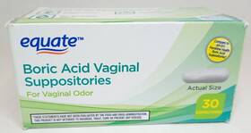 Phd Feminine Health Support 194346049493 Equate Boric Acid Vaginal Suppositories 30 Ct Exp 6/26