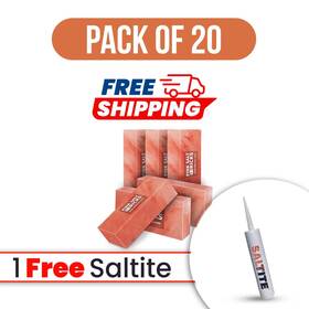 Psb-sb-g20 Pink Salt Bricks Himalayan 8x4x2 Pack Of 20 With Free Glue For Spa And Wall
