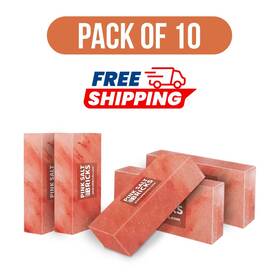 Sk-psb-sb-10 Pink Salt Bricks Himalayan Pack Of 10 8x4x2 For Home D Cor And Wellness Use