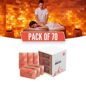 Psw-sb-70 Pink Salt Wall Himalayan Bricks 8x4x2 Pack Of 70 For Spa Rooms And Home Improvement