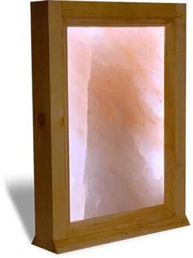 Sk-psw-mf-1 Pink Salt Wall Himalayan Bricks With Wooden Frame Size 13 Inch X9 X2 For Sauna Spa And Home Dec
