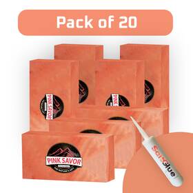Ps-sb-g-10 Pink Savor Himalayan Salt Bricks 8x4x2 Pack Of 20 With 1 Free Glue For Spa Sauna Walls