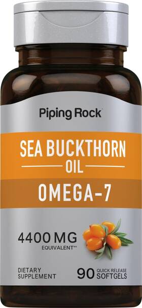 Piping Rock 840994136459 Sea Buckthorn Oil Capsules 4400mg 90 Softgels Berry Extract