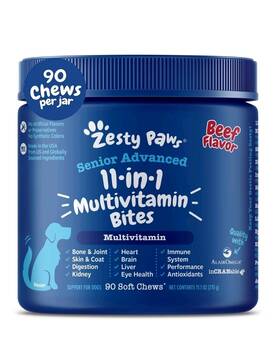 5-in1 Plus Zesty Paws 11 In 1 Dog Multivitamin Treats - Glucosamine Digestive 90 Chews