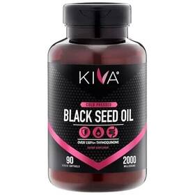 Plus 659190001964 Kiva Black Seed Oil Softgel Capsules - Cold-pressed 2000mg 1.5% High Thymoquino