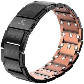 Polcop3x Polldan Pulsera De Cobre Negro Para Hombre Con Imanes Alta Potencia Y Ajuste
