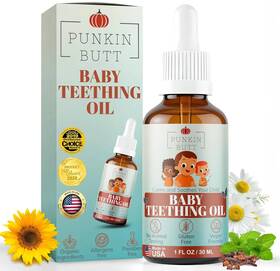Punkin Butt 851354008279 - Natural Herbal Teething Oil For Babies Daily Use Soothing Relief