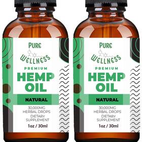 Pure Wellness 857395008216 Hemp Seed Oil Drops Peppermint Flavor For Improved Cognitive Fu