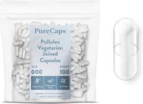 Purecaps Usa 445041852868 - Empty Vegetarian Vegan Pullulan Pill Capsules Size 000 100