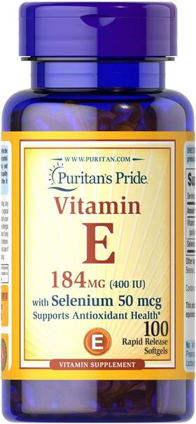 50mcg Puritans Pride 025077509188 Vitamin E 184mg 400 Iu With Selenium Vitam Inch