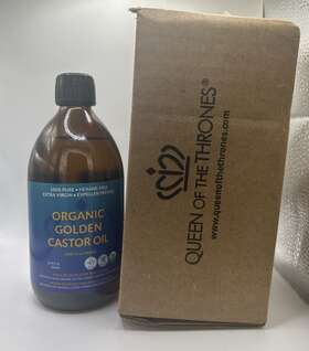 Queen Of The Thrones 628055634744 Organic Golden Castor Oil 16.9oz 100% Pure Exp. 07/2026