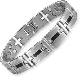 Rainso 726084150362 Bracelet For Men Stainless Steel With Strength Magnets 3500 Gauss Wrist