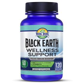 Real Deal Naturals 848181020017 Black Earth Wellness Support 120 Vegcaps - 60 Day Supply W