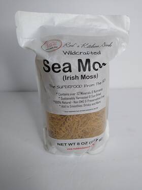Reds Kitchen Sink 855824006451 Wild Crafted Irish Sea Moss Eucheuma Cottonii 8oz Exp 05/2026