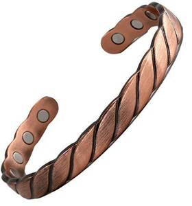 Reevaria 700516285303 - Pure Copper Twisted Magnetic Cuff Bracelet For Men Women With 8 Ma