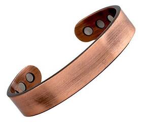 Reevaria 700516285426 Pure Copper Plain Magnetic Heavyweight Cuff Bracelet For Men With 8 Magnet