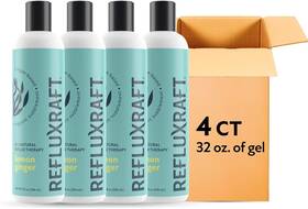 Refluxraft 744110383850 Organic Alginate 47 Gel Servings Lemon Ginger 8 Oz Bottle 4 Pack