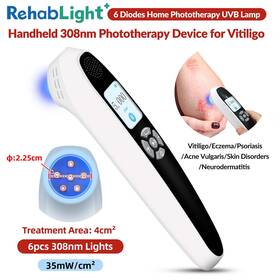Pd02w35-0610 Rehablight Handheld 308nm Narrowband Uvb Light 6 Diodes For Forearms White Spots Home Wand