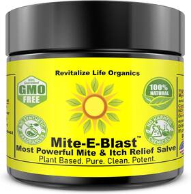 Revitalize Life Organics 744759417398 Mite-e-blast Relief Salve Plant Powered Potent Fights Mite Insect Bite Itch