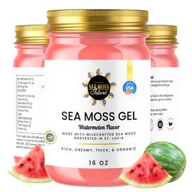 Sea Moss Island 198168484135 Organic Gel - Wildcrafted Irish Seamoss Watermelon Flavor