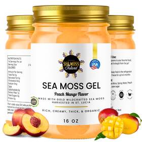 Sea Moss Island 198168914823 Organic Gel - Wildcrafted Irish Seamoss Peach Mango