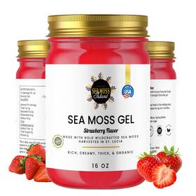 Sea Moss Island 860006378271 Organic Gel - Wildcrafted Irish Seamoss Strawberry Flavor