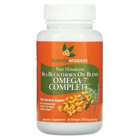 22147 Seabuckwonders Organic Sea Buckthorn Oil Omega7 Complete 30 Softgels 15 Day