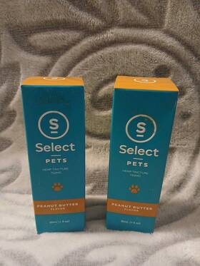 Select 811904033984 Pets Hemp Tincture Oil Drops 750mg 1oz. 30ml Peanut Butter Lot Of 2