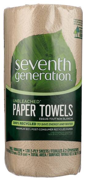 61398 Seventh Generation Unbleached Paper Towels 120 Sheets Ct