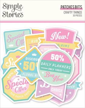 5a0022k3-1g5g7 Simple Stories 3 Pack Crafty Things Bits And Pieces 30/pkg-patches