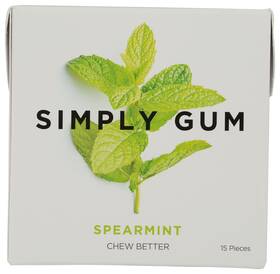 71728 Simply Gum Spearmint Chewing 15 Pieces Sugar Free Ct