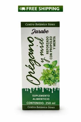 Sioux 758730021843 Jarabe De Oregano Y Miel 250 Ml Reforzado Con Prop Leo Menta