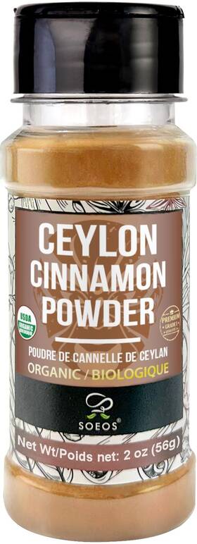 Soeos 810049187323 Organic Ceylon Cinnamon Powder Grade 1 2oz 56g 2 Ounce Pack Of