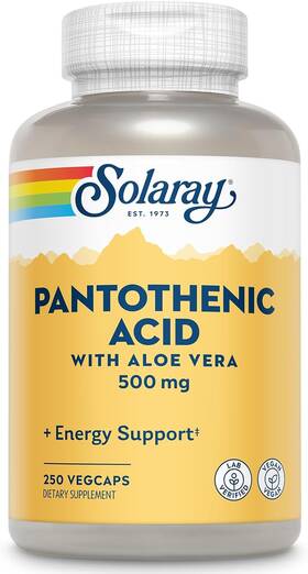 8330194 Solaray Pantothenic Acid 500mg - Vitamin B 5 250 Count Pack Of 1