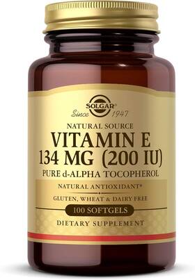 Solgar 033984034815 Vitamin E 200 Iu Alpha 100 Softgels - Antioxidant Healthy Aging